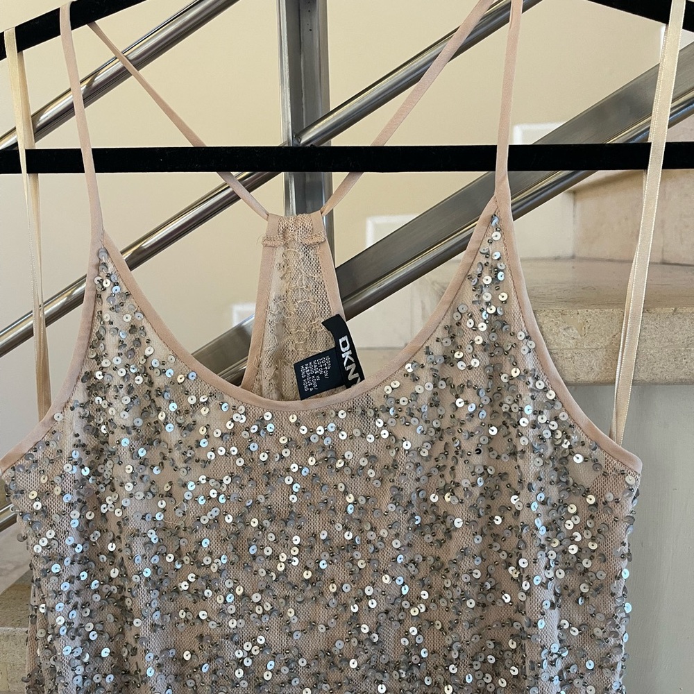 Vintage Sequin Embellished Beige Top - Picture 3 of 15